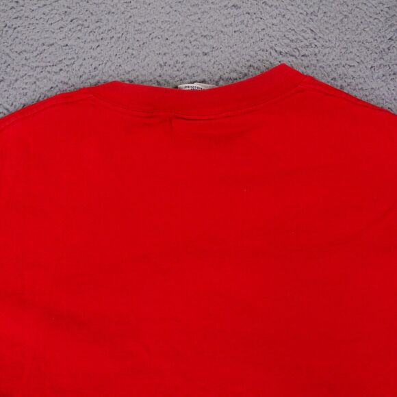 VTG Lee Sport Chicago Bulls Men's Red 90s Spell Out Embroidered T-Shirt Sz‎ M - Picture 9 of 10